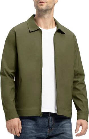 Rdruko Men's Lightweight Jackets Windbreaker Light Bomber Jacket Golf Jackets For Men Casual Work Coat in Kuwait