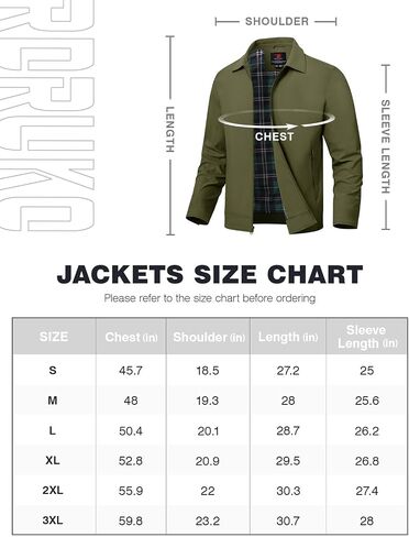 Rdruko Men's Lightweight Jackets Windbreaker Light Bomber Jacket Golf Jackets For Men Casual Work Coat in Kuwait
