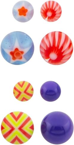 مجموعة بيلاتي 14 جرام من حلقات البطن الجراحية المصنوعة من الفولاذ - حلقات السرة المقاومة للحساسية (اختر اللون) in Kuwait