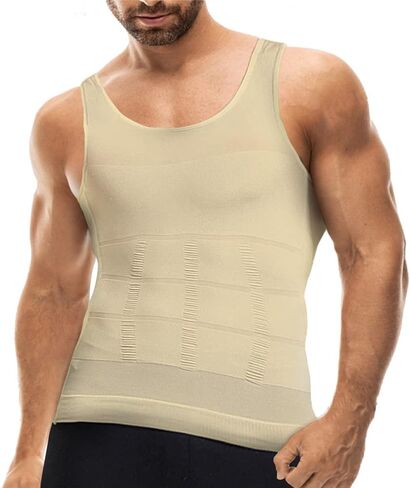 Mistirik Compression Shirts for Men - Mens Slimming Body Shaper Vest - Tight Tank Top for Men - Compression Shirt Tank Top in Kuwait