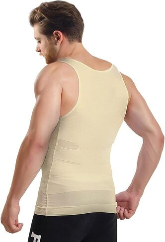 Mistirik Compression Shirts for Men - Mens Slimming Body Shaper Vest - Tight Tank Top for Men - Compression Shirt Tank Top in Kuwait