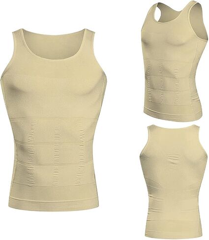 Mistirik Compression Shirts for Men - Mens Slimming Body Shaper Vest - Tight Tank Top for Men - Compression Shirt Tank Top in Kuwait