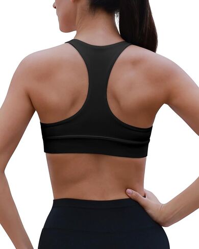 HORISUN حمالة صدر رياضية للسيدات من Racerback مبطنة للتمرين، حمالات صدر لليوجا رافعة للصدر، متوسطة الدعم، أكواب قابلة للإزالة، قطع علوية بدون أكمام in Kuwait