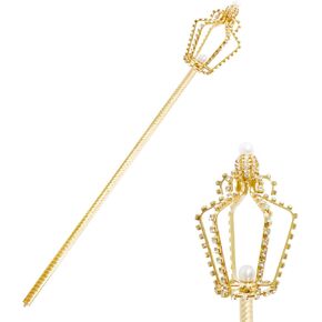 Bright and Shiny Six-sided Hollow Scepter Magic Wand Pageant Birthday Party Wedding Costume Accessories (Gold) in Kuwait