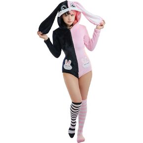 MEOWCOS Onesie Pajamas Adult Animal One Piece Cosplay Suit for Womens Cotton Bodysuit Tops One Piece Halloween Costume