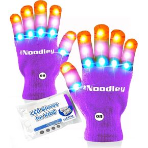 The Noodley LED Light Up Gloves for Kids Toys Games Outdoor Boy Girl Glow Dark Costume Autistic Child Teen Adult Sizes in Kuwait