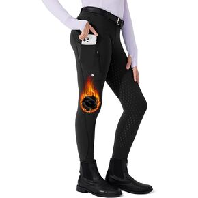 Willit Girls Fleece Horse Riding Pants Equestrian Breeches Kids Winter Riding Tights Thermal Schooling Tights in Kuwait