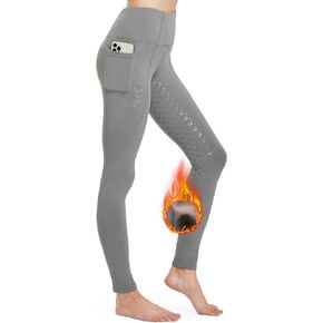 FitsT4 Women's Winter Full Seat Riding Tights Fleece Lined Horse Riding Pants Silicon Grip Equestrian Breeches with Pockets in Saudi Arabia