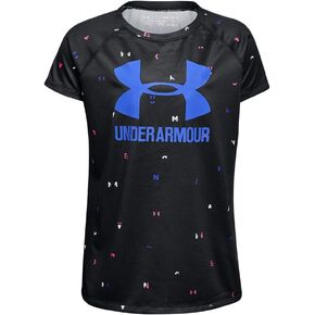 تي شيرت بأكمام قصيرة يحمل شعار Under Armour Girls Novelty Big