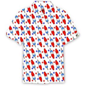 فخور 90 قمصان جولف فريدة للرجال - بولو جولف رجالي ماص للرطوبة | قميص الجولف Bomb Pops Fun للرجال in Kuwait