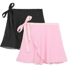 Durio Ballet Wrap Skirt Pull-on Ballet Skirts for Girls Ballet Skirt Toddler Ballerina Dance Skirt Ballet Clothes in Kuwait