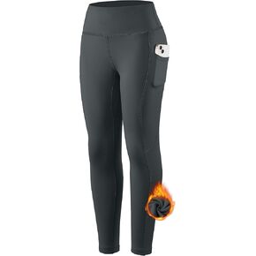 SANTINY Girl's Fleece Lined Leggings with Pockets Kids Thermal Warm Winter High Waisted Athletic Running Workout Yoga Pants in Kuwait