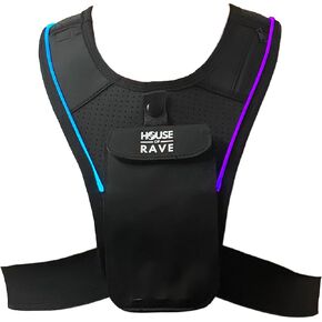 شنطة حامل هاتف على الصدر باضاءة LED من هاوس اوف ريف - شنطة احتفالية - سحاب مخفي كروس - جيوب زجاجة المياه - اكسسوار ريف للرجال والنساء in Kuwait