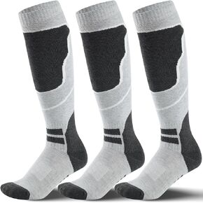 moeshinney Ski Socks 3 Pack for Skiing Snowboarding Thermal Warm Over the Calf Socks for Winter Cold Weather Ski Accessories