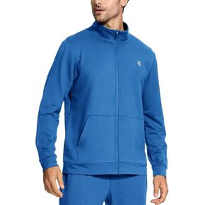 سويت شيرت VEBOON للرجال بسحاب كامل، رقبة وهمية، سترات خفيفة الوزن، سويت شيرت أساسي للجري، سترة عادية عادية مع جيب in Kuwait