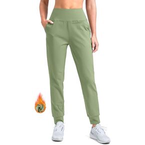 G Gradual Women's Fleece Lined Joggers High Waisted Water Resistant Thermal Hiking Pants Cold Weather Sweatpants with Pockets