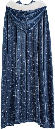 CHICWISH Women's Sparkling Stars Self-Tie Velvet Hooded Cloak in Saudi Arabia