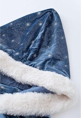 CHICWISH Women's Sparkling Stars Self-Tie Velvet Hooded Cloak in Saudi Arabia
