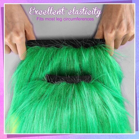 Kigeli Christmas Mardi Gras Leg Warmers Women Furry Leg Covers Warmers Mardi Gras Outfit for Women Men Accessories in Kuwait