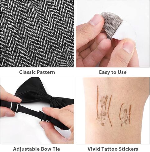 Hiwooii 11 Pieces Old Man Costume Accessories Grandpa Set for Boys Kids 100 Days of School Grandpa Costume for Cosplay Party in Kuwait