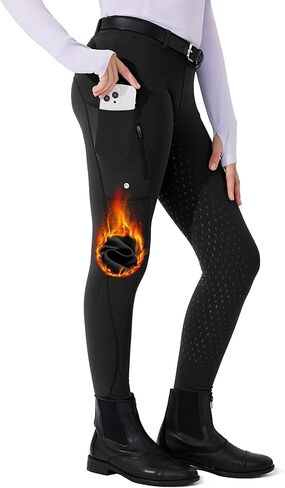 Willit Girls Fleece Horse Riding Pants Equestrian Breeches Kids Winter Riding Tights Thermal Schooling Tights in Kuwait
