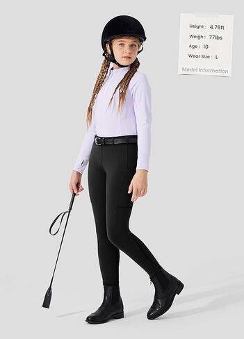 Willit Girls Fleece Horse Riding Pants Equestrian Breeches Kids Winter Riding Tights Thermal Schooling Tights in Kuwait