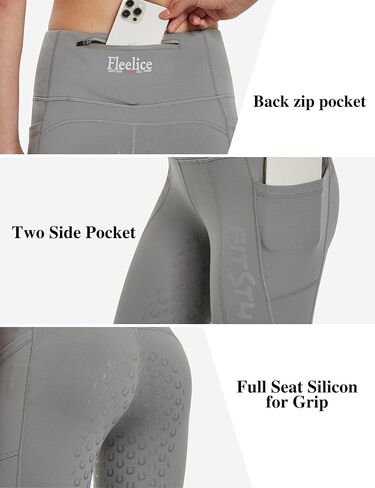 FitsT4 Women's Winter Full Seat Riding Tights Fleece Lined Horse Riding Pants Silicon Grip Equestrian Breeches with Pockets in Saudi Arabia