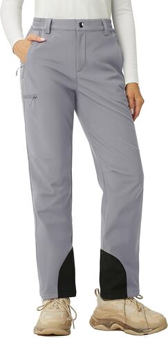 MAGCOMSEN المرأة صوف مبطن الشتاء سراويل للتسلق مقاوم للماء معزول التزلج الثلوج السراويل في الهواء الطلق الصيد سوفتشيل السراويل in Kuwait