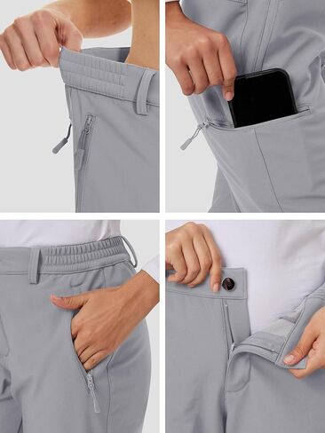 MAGCOMSEN المرأة صوف مبطن الشتاء سراويل للتسلق مقاوم للماء معزول التزلج الثلوج السراويل في الهواء الطلق الصيد سوفتشيل السراويل in Kuwait