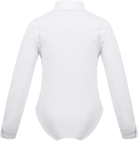 iEFiEL Kids Boys Long Sleeve Ballroom Latin Salsa Dance Shirt Romper Bodysuit Tuxedo Leotard Modern Dancewear in Saudi Arabia