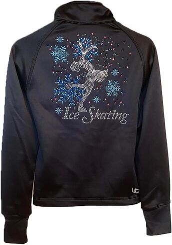 UniqGarb Figure Skating Warm Fleece Semi Fitted Jackets Ice Skating Jacket for Girls Women UGJK2 in Kuwait