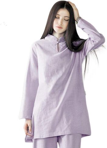 زي تاي تشي النسائي من KSUA، بدلة تأمل زين الصينية، ملابس كونغ فو قطنية in Kuwait