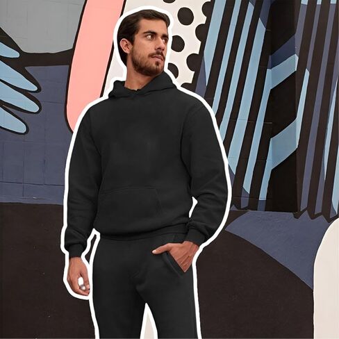 TUVEKE Sweat Suits For Men Set 2 Piece Hoodie Jogger Long Sleeve Sweatsuits Hoodie and Pants Size S To 2XL in Kuwait