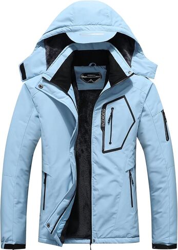 SUOKENI Women's Waterproof Warm Winter Snow Coat Hooded Raincoat Ski Snowboarding Jacket in Saudi Arabia