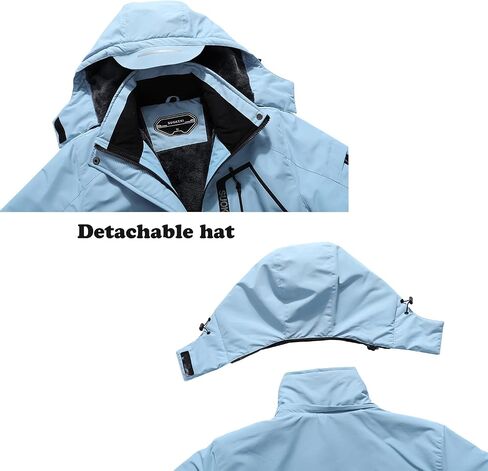 SUOKENI Women's Waterproof Warm Winter Snow Coat Hooded Raincoat Ski Snowboarding Jacket in Saudi Arabia