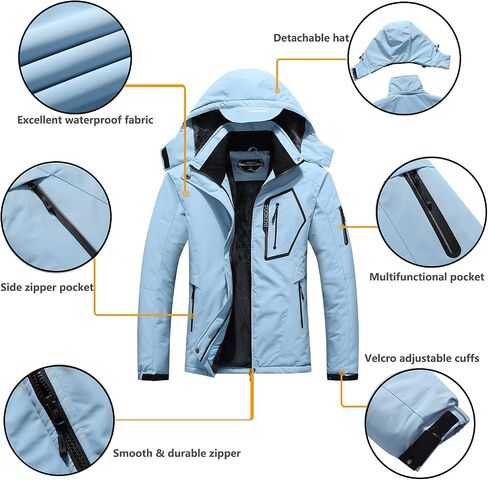 SUOKENI Women's Waterproof Warm Winter Snow Coat Hooded Raincoat Ski Snowboarding Jacket in Saudi Arabia