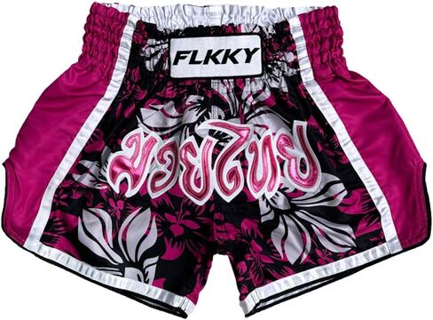FLKKY Muay Thai شورت ملاكمة للرجال والنساء عالي الجودة للتدريب على فنون الدفاع عن النفس في صالة الألعاب الرياضية، شورت ملاكمة كلاسيكي. in Kuwait