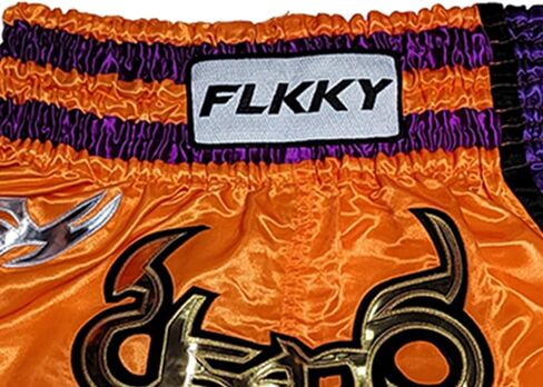 FLKKY Muay Thai شورت ملاكمة للرجال والنساء عالي الجودة للتدريب على فنون الدفاع عن النفس في صالة الألعاب الرياضية، شورت ملاكمة كلاسيكي. in Kuwait