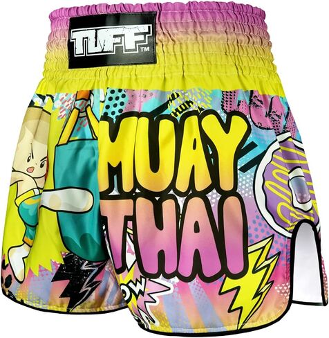 Tuff Sport Muay Thai Boxing Shorts Retro Styles Classic Slim Cut MMA Kickboxing تجريب مجموعة ملابس التدريب in Saudi Arabia