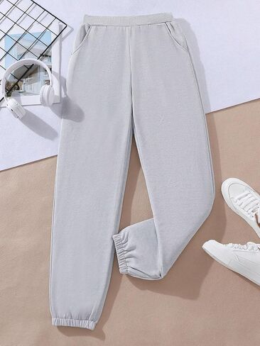 Cozyease Girls' Graphic Elastic Waist Sweatpants Cute Baggy Long Joggers Pants in Saudi Arabia
