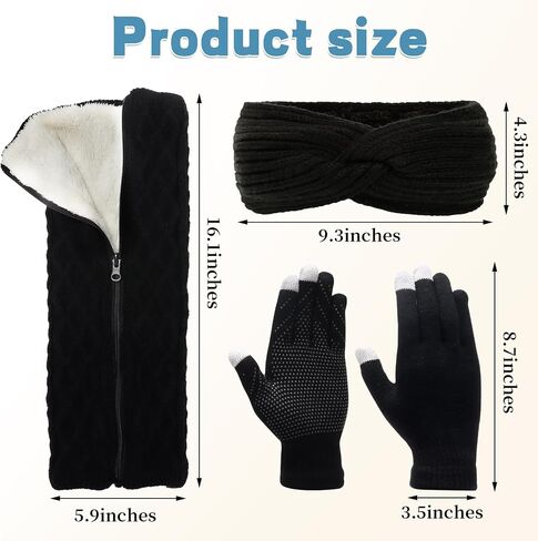 Regilt 2 Sets Figure Skating Leg Warmers Gloves Headband Set Zipper Fleece Lined Leg Warmers Socks for Ice Skating in Saudi Arabia