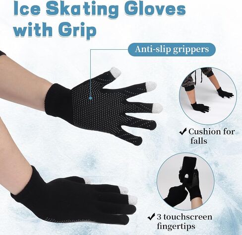 Regilt 2 Sets Figure Skating Leg Warmers Gloves Headband Set Zipper Fleece Lined Leg Warmers Socks for Ice Skating in Saudi Arabia