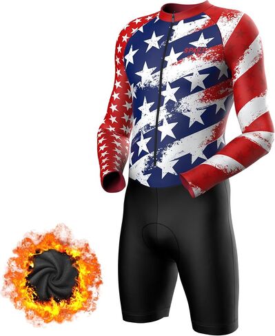 Sparx طويلة الأكمام الشتاء الدراجات الحرارية Skinsuit برو فريق دراجة دعوى دراجة سباق البدلة دورة عدة وسادة ثلاثية الأبعاد in Saudi Arabia