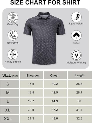 uideazone Golf Shirts for Men Dry Fit Polo Shirt Short Sleeve Moisture Wicking Golf Polos Performance Golf Tennis Shirt in Kuwait