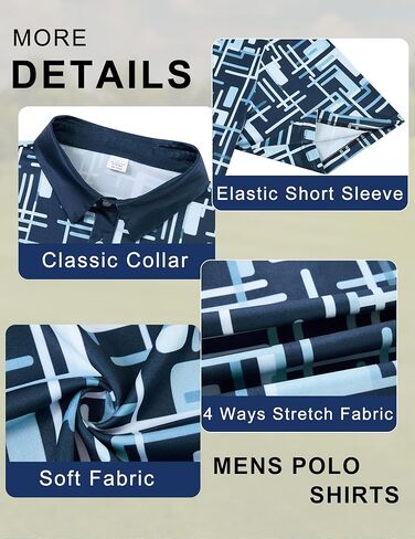 uideazone Golf Shirts for Men Dry Fit Polo Shirt Short Sleeve Moisture Wicking Golf Polos Performance Golf Tennis Shirt in Kuwait