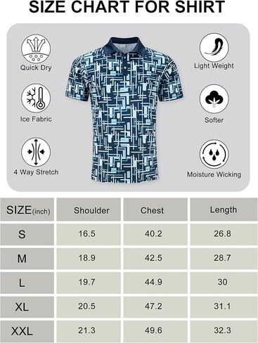 uideazone Golf Shirts for Men Dry Fit Polo Shirt Short Sleeve Moisture Wicking Golf Polos Performance Golf Tennis Shirt in Kuwait