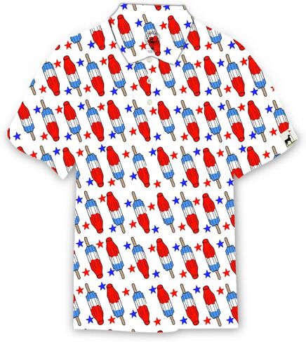 فخور 90 قمصان جولف فريدة للرجال - بولو جولف رجالي ماص للرطوبة | قميص الجولف Bomb Pops Fun للرجال in Kuwait