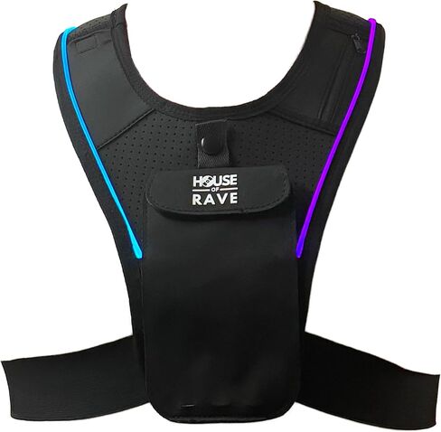 شنطة حامل هاتف على الصدر باضاءة LED من هاوس اوف ريف - شنطة احتفالية - سحاب مخفي كروس - جيوب زجاجة المياه - اكسسوار ريف للرجال والنساء in Kuwait