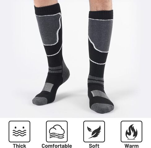 moeshinney Ski Socks 3 Pack for Skiing Snowboarding Thermal Warm Over the Calf Socks for Winter Cold Weather Ski Accessories in Saudi Arabia