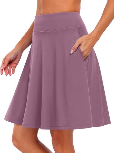 ANRABESS Knee Length Skorts Skirts for Women 2024 Summer High Waisted Golf Tennis Skirt Casual Travel Built-in Shorts Clothes in Saudi Arabia